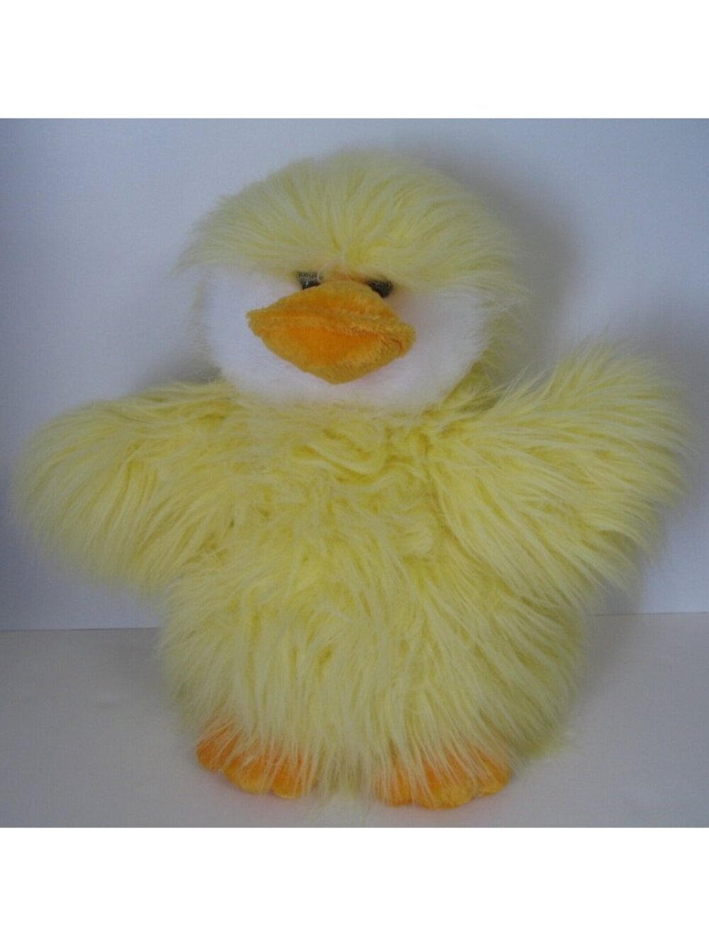 DAN DEE Giant Easter Chick Plush 21" Yellow Fluffy Long Fur Stuffed Animal